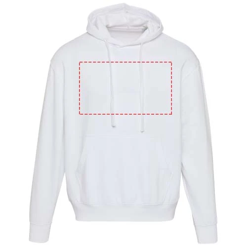 Boris unisex oversize mikina s kapucňou z organického OCS materiálu s gramážou 280 g/m2 - Elevate – bílá – tlačová plocha – Celá predná strana