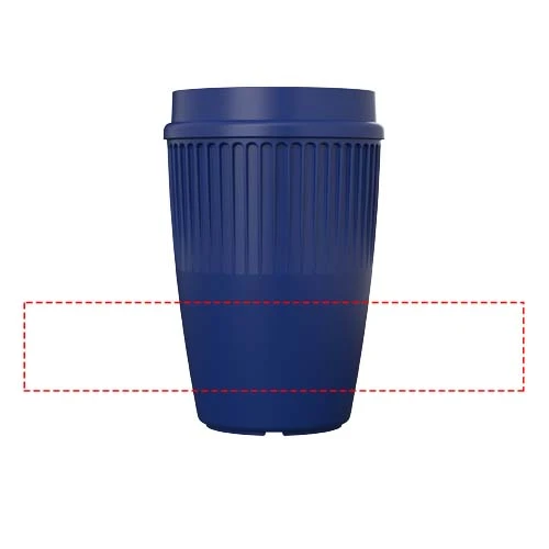 350 ml hrnček Cirrus POP s 360° viečkom – modrá – tlačová plocha – Po obvode
