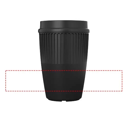 350 ml hrnček Cirrus POP s 360° viečkom – černá – tlačová plocha – Po obvode