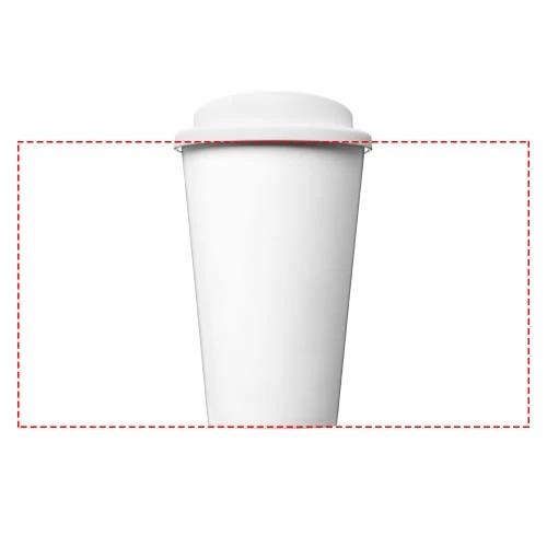 Termo hrnček Brite-Americano® 350 ml – bílá – tlačová plocha – Po obvode