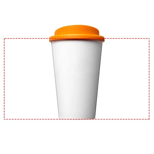 Termo hrnček Brite-Americano® 350 ml – oranžová – tlačová plocha – Po obvode