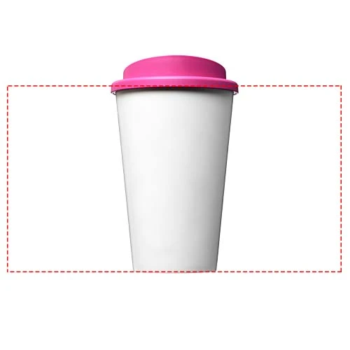 Termo hrnček Brite-Americano® 350 ml – magenta – tlačová plocha – Po obvode