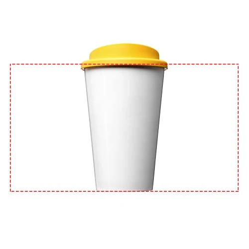 Termo hrnček Brite-Americano® 350 ml – žlutá – tlačová plocha – Po obvode