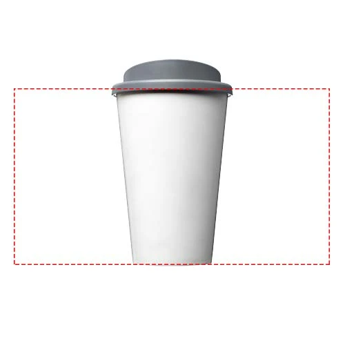 Termo hrnček Brite-Americano® 350 ml – šedá – tlačová plocha – Po obvode