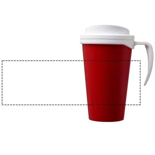 Termo hrnček Americano® grande 350 ml – červená – tlačová plocha – Po obvode