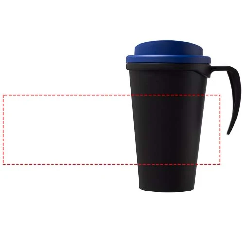 Termo hrnček Americano® grande 350 ml – černá – tlačová plocha – Po obvode