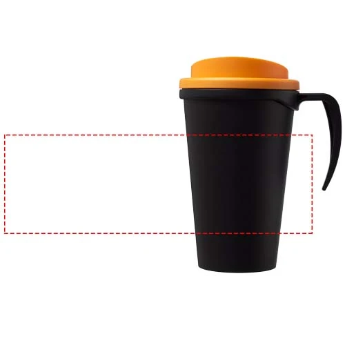 Termo hrnček Americano® grande 350 ml – černá – tlačová plocha – Po obvode