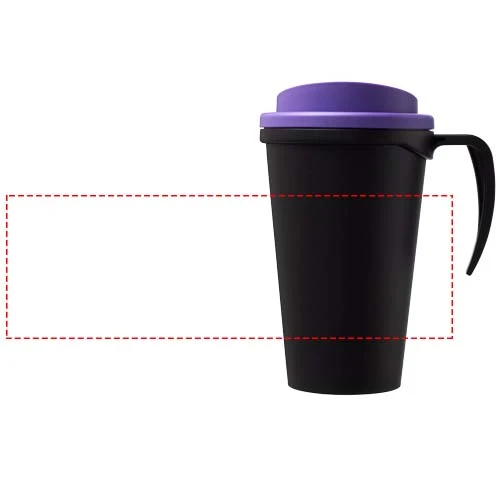 Termo hrnček Americano® grande 350 ml – černá – tlačová plocha – Po obvode