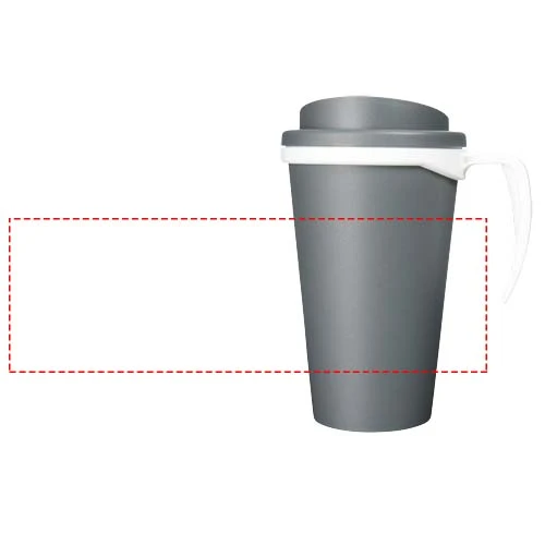 Termo hrnček Americano® grande 350 ml – šedá – tlačová plocha – Po obvode