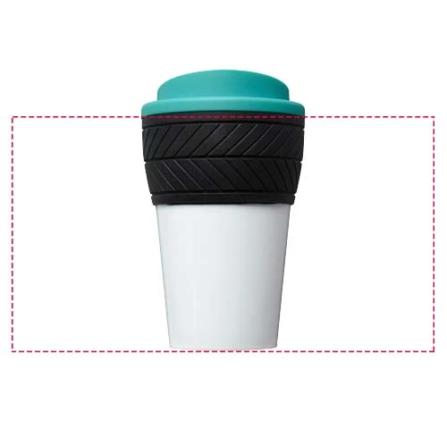 Termo hrnček Brite-Americano® pneumatika 350 ml – tyrkysová – tlačová plocha – Po obvode