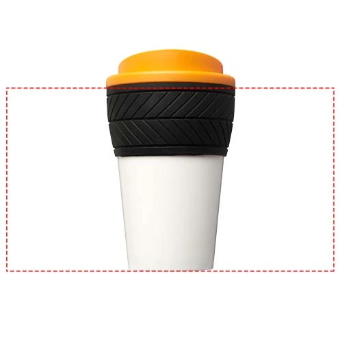 Termo hrnček Brite-Americano® pneumatika 350 ml – oranžová – tlačová plocha – Po obvode