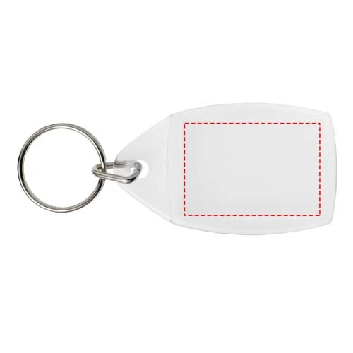 Plastová kľúčenka Access – průhledná čirá – tlačová plocha – Obe strany