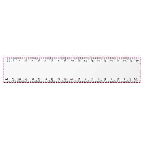 Ohybné pravítko 20 cm – bílá – tlačová plocha – Predná strana