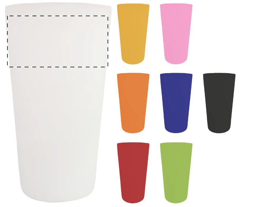 CreaCup termo hrnček na zákazku – rose – tlačová plocha – Predná strana