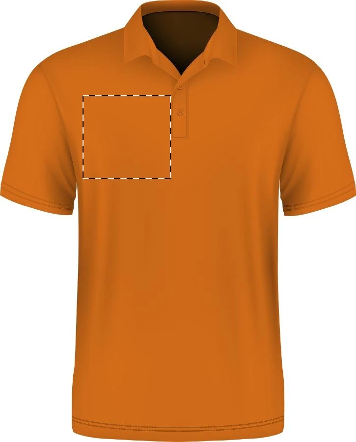 Summer II polokošeľa pique - Sol's – orange – tlačová plocha – Ľavá hruď