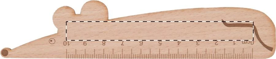 Looney drevené pravítko – natural – tlačová plocha – Predná strana
