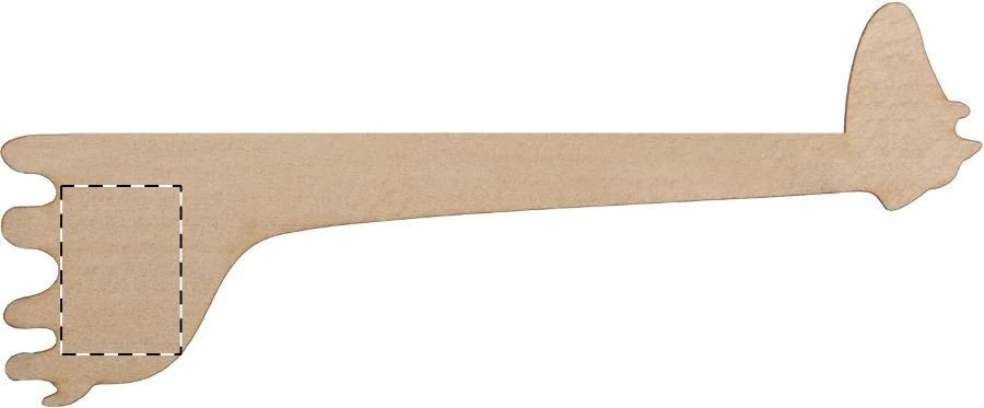Looney drevené pravítko – natural – tlačová plocha – Zadná strana