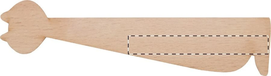 Looney drevené pravítko – natural – tlačová plocha – Zadná strana