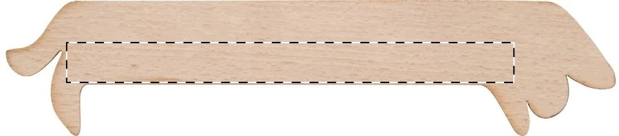 Looney drevené pravítko – natural – tlačová plocha – Zadná strana