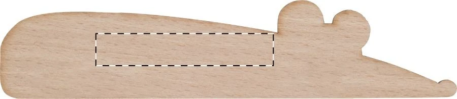 Looney drevené pravítko – natural – tlačová plocha – Zadná strana