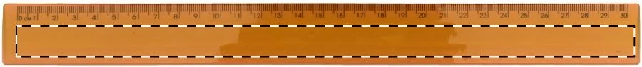 Fluxel pravítko – orange – tlačová plocha – Predná strana