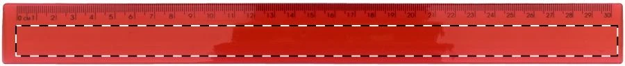 Fluxel pravítko – red – tlačová plocha – Predná strana