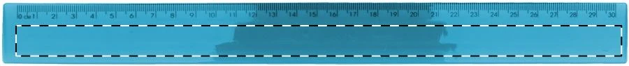 Fluxel pravítko – blue – tlačová plocha – Predná strana