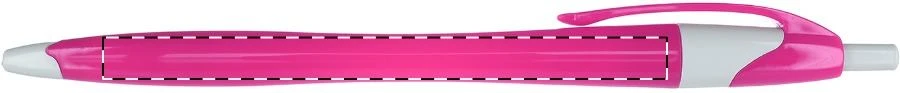 Finball guľôčkové pero – pink – tlačová plocha – Na telo - pre praváka