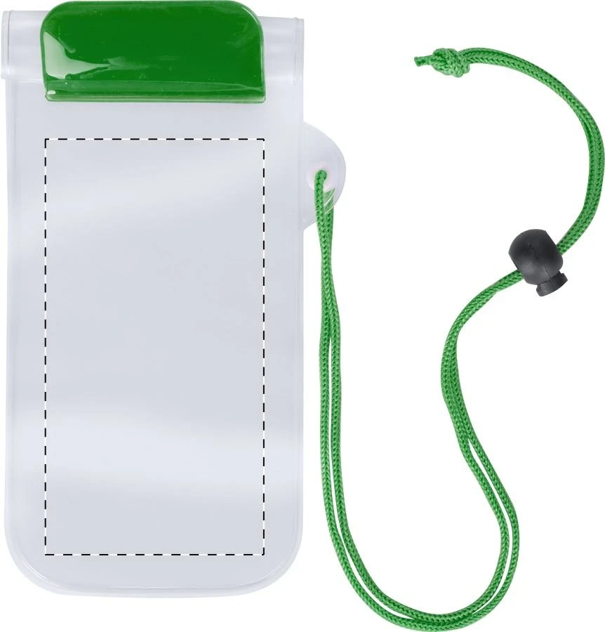 Wapro vodeodolný obal na mobil – green – tlačová plocha – Predná strana