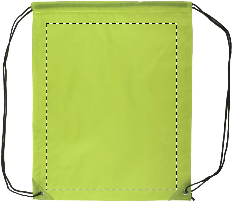 Druuk sťahovací vak – lime green – tlačová plocha – Predná strana