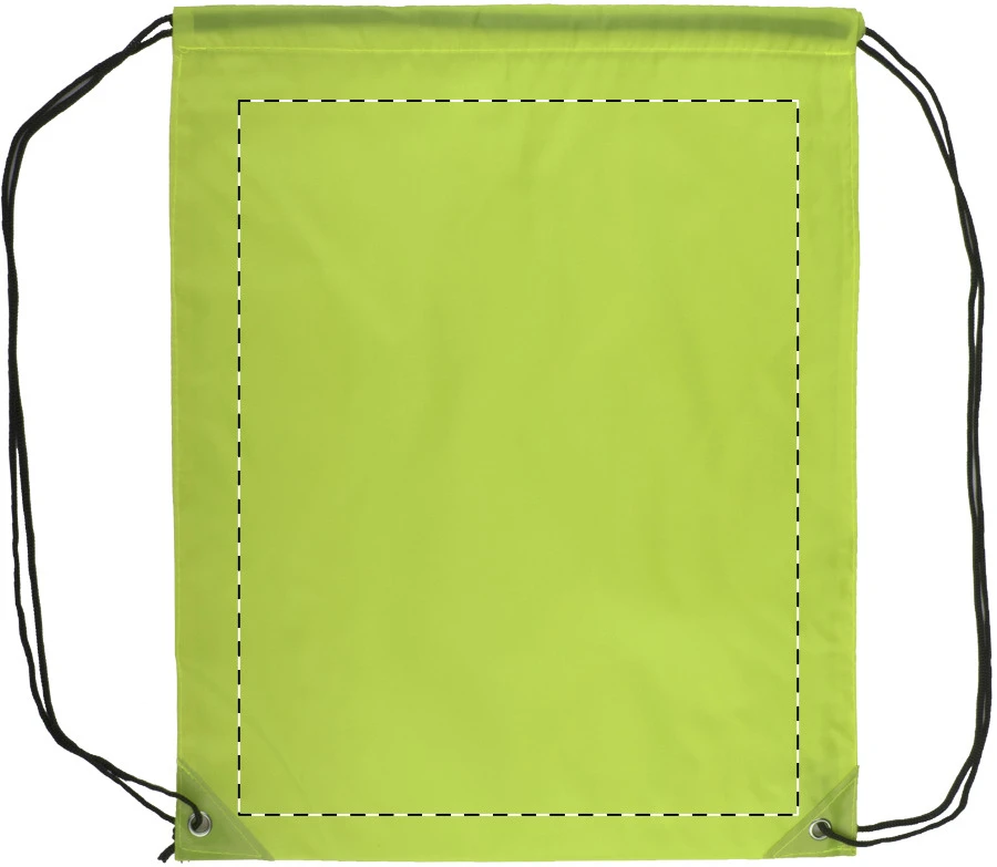 Druuk sťahovací vak – lime green – tlačová plocha – Zadná strana