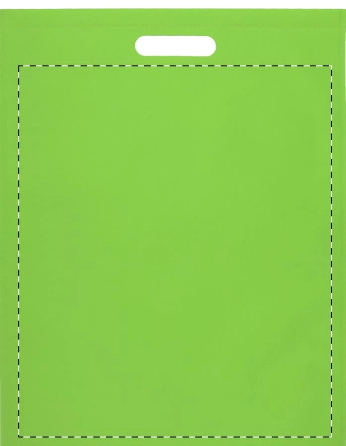 Mizzen nákupná taška – lime green – tlačová plocha – Predná strana