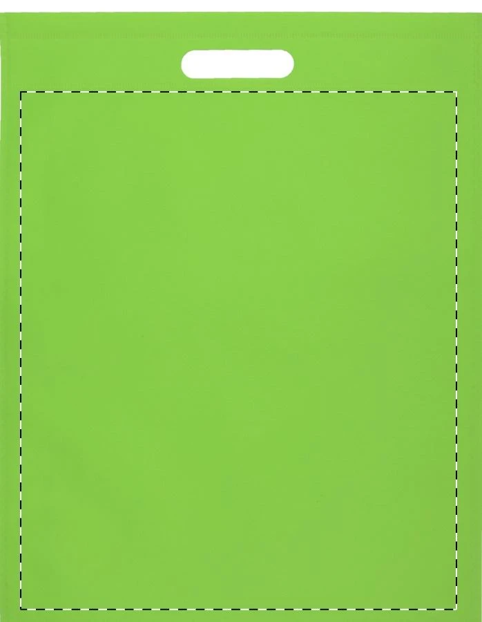 Mizzen nákupná taška – lime green – tlačová plocha – Zadná strana