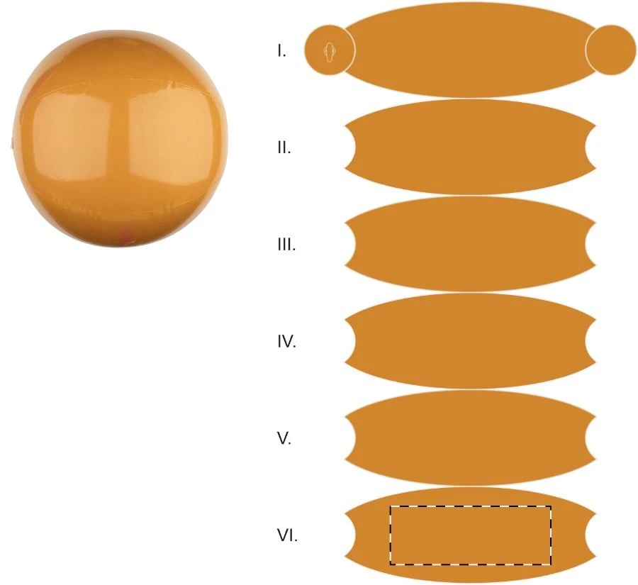 Mindil plážová lopta (ø40 cm) – orange – tlačová plocha – Panel 6