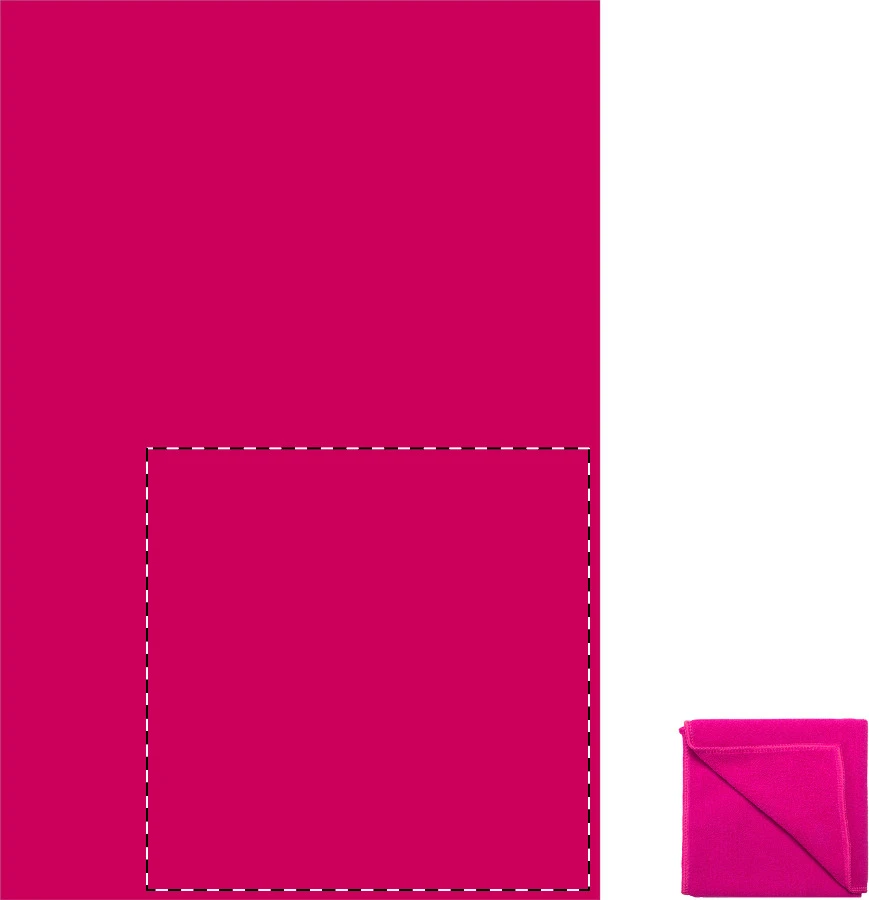 Core uterák – pink – tlačová plocha – Pravý dolný roh