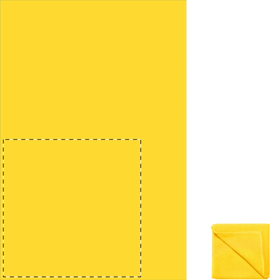 Core uterák – žltá – tlačová plocha – Ľavý dolný roh