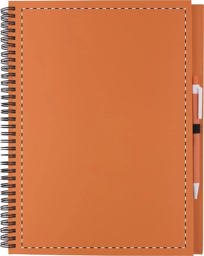 Tadil poznámkový blok – orange – tlačová plocha – Predná strana