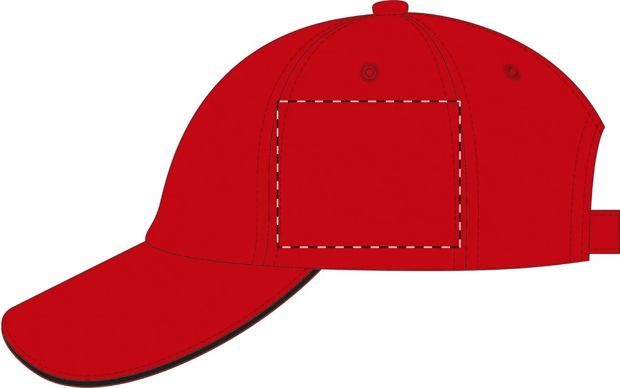 Rivera šiltovka – red – tlačová plocha – Ľavá strana