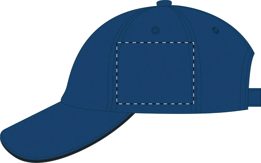 Rivera šiltovka – blue – tlačová plocha – Ľavá strana