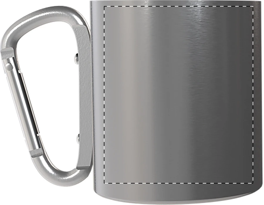 Cadisha hrnček z nerez ocele – silver – tlačová plocha – Ľavák