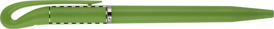 Swim guľôčkové pero – lime green – tlačová plocha – Pod klipom - pre ľaváka