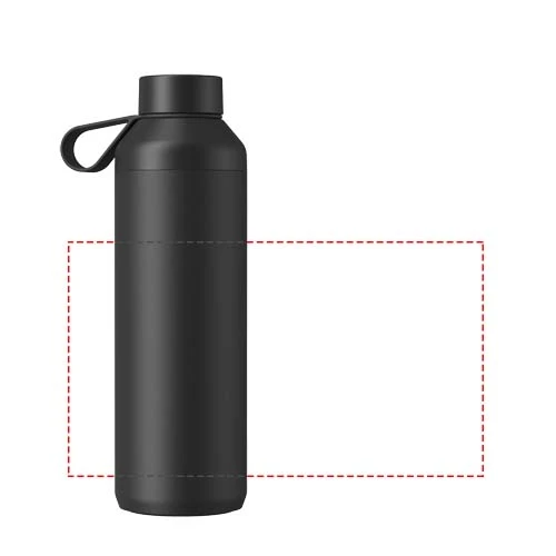 Fľaša na vodu Ocean Bottle Peak 710 ml - Ocean Bottle – obsidiánová černá – tlačová plocha – Po obvode