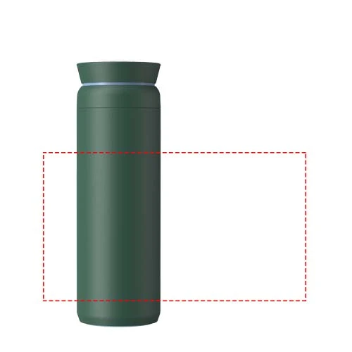 Termohrnček Ocean Bottle Peak Brew 590 ml z recyklovanej nehrdzavejúcej ocele - Ocean Bottle – lesní zelená – tlačová plocha – Po obvode