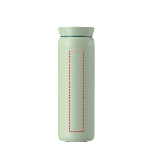 Termohrnček Ocean Bottle Peak Brew 590 ml z recyklovanej nehrdzavejúcej ocele - Ocean Bottle – světle zelená – tlačová plocha – Zadná strana