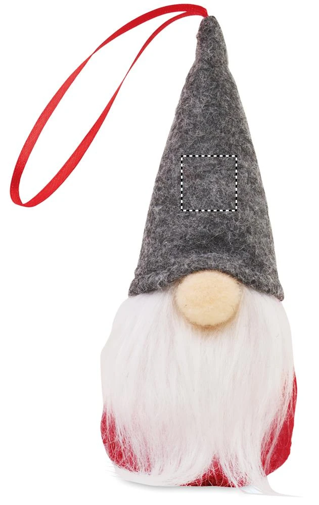 Plstená vianočná ozdoba FROSTY TREE – šedá – tlačová plocha – Bok 1