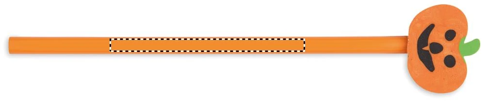 Ceruzka s gumou Halloween, WEENPEN – oranžová – tlačová plocha – BARREL FRONT