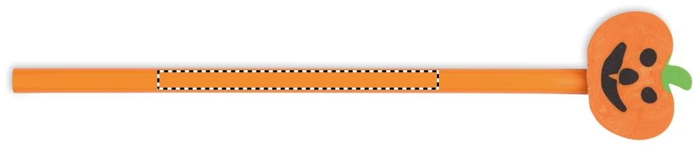 Ceruzka s gumou Halloween, WEENPEN – oranžová – tlačová plocha – BARREL BACK
