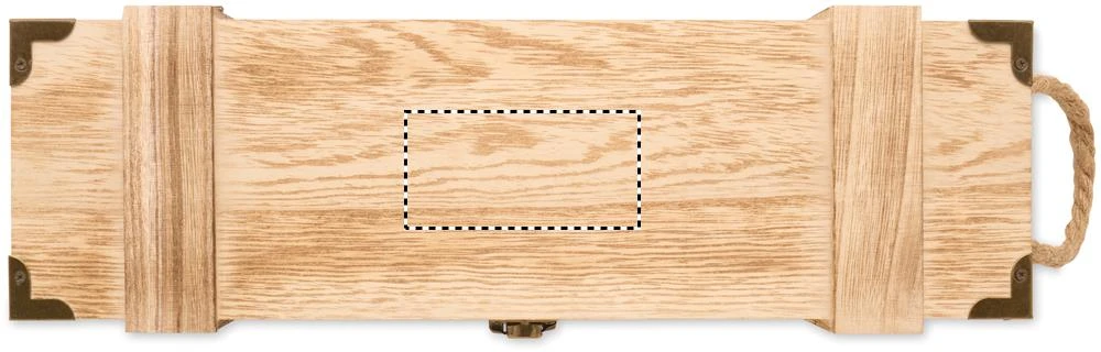 Darčeková drevená kazeta na víno VINBOX + – barva dřeva – tlačová plocha – TOP PAD