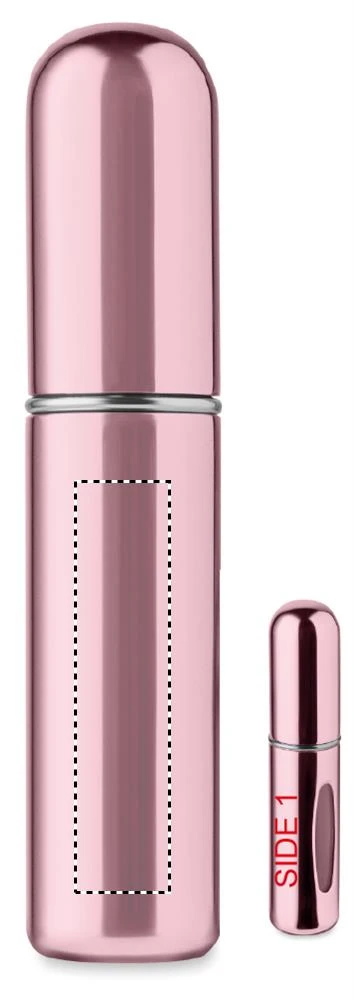 Plniteľná fľaštička s rozprašovačom 5 ml – dětská růžová – tlačová plocha – Bok 1