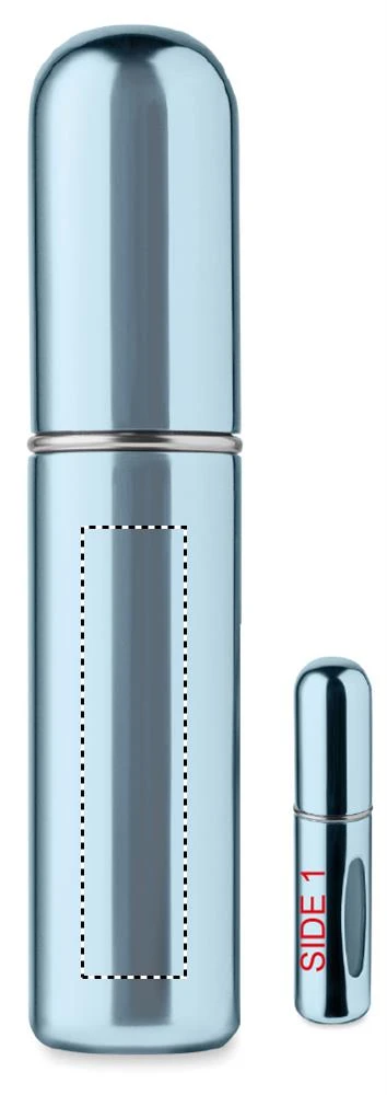 Plniteľná fľaštička s rozprašovačom 5 ml – dětská modrá – tlačová plocha – Bok 1